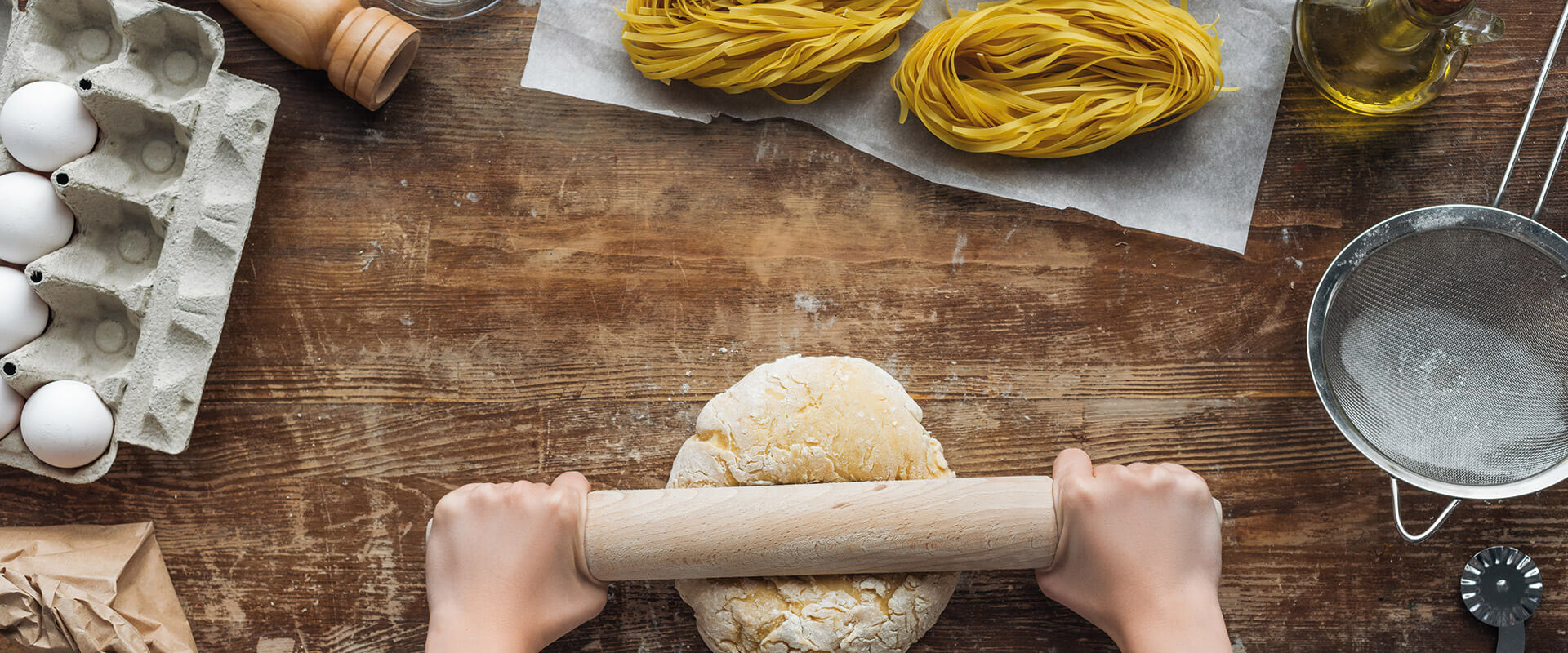 Pasta all’uovo con olio di oliva