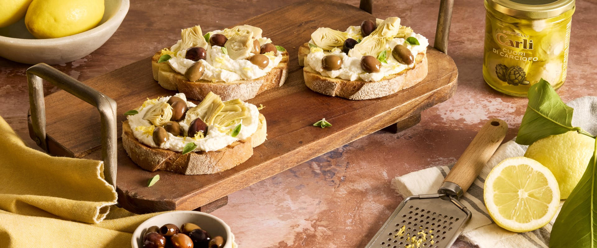 bruschetta limone carciofi