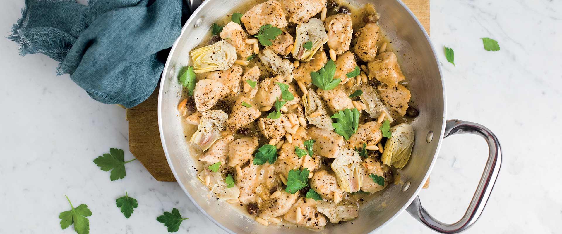 Bocconcini di pollo con carciofi, uvetta e pinoli: la ...