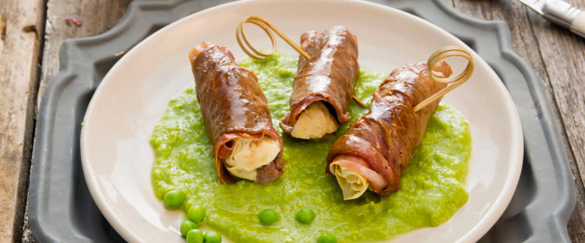 Ricetta involtini di crudo e Cuori di Carciofo