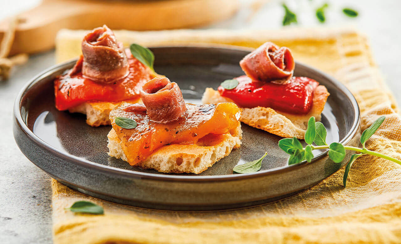 Peperoni Grigliati su Focaccia
