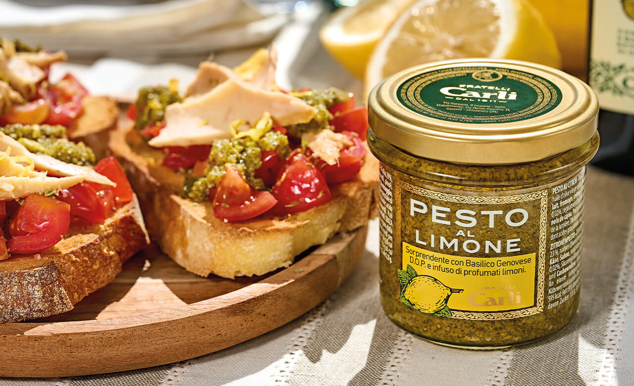 Bruschette con Tonno e Pesto al Limone