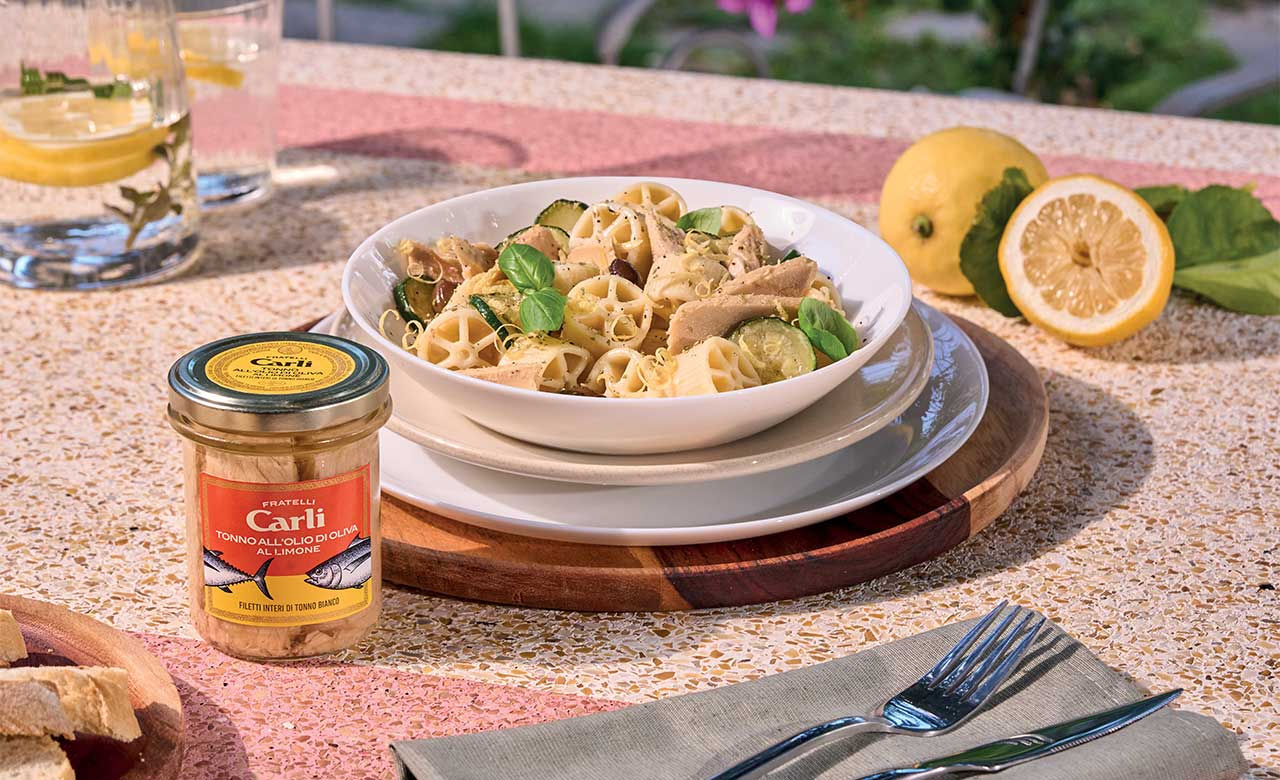 Pasta fredda con Filetti di Tonno al Limone