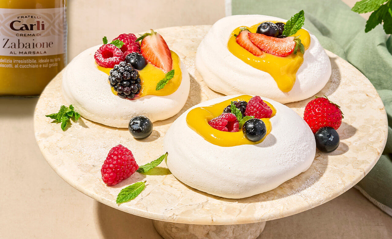 Crema di Zabaione al Marsala su meringhe