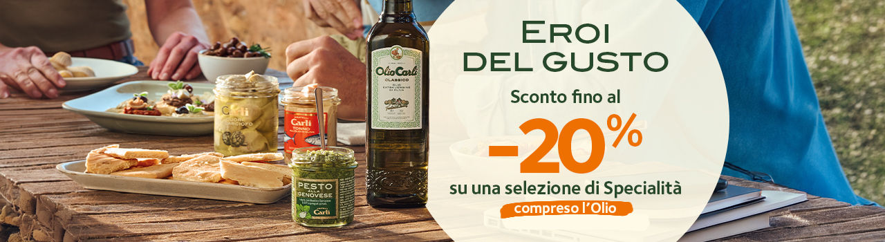 Eroi del Gusto: fino a 20% di sconto su una selezione di prodotti