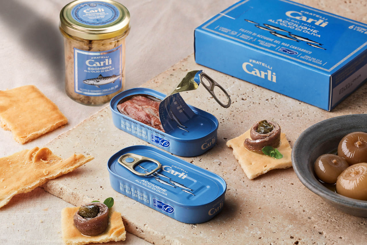 Filetti di Acciughe su Focaccia a tocchetti