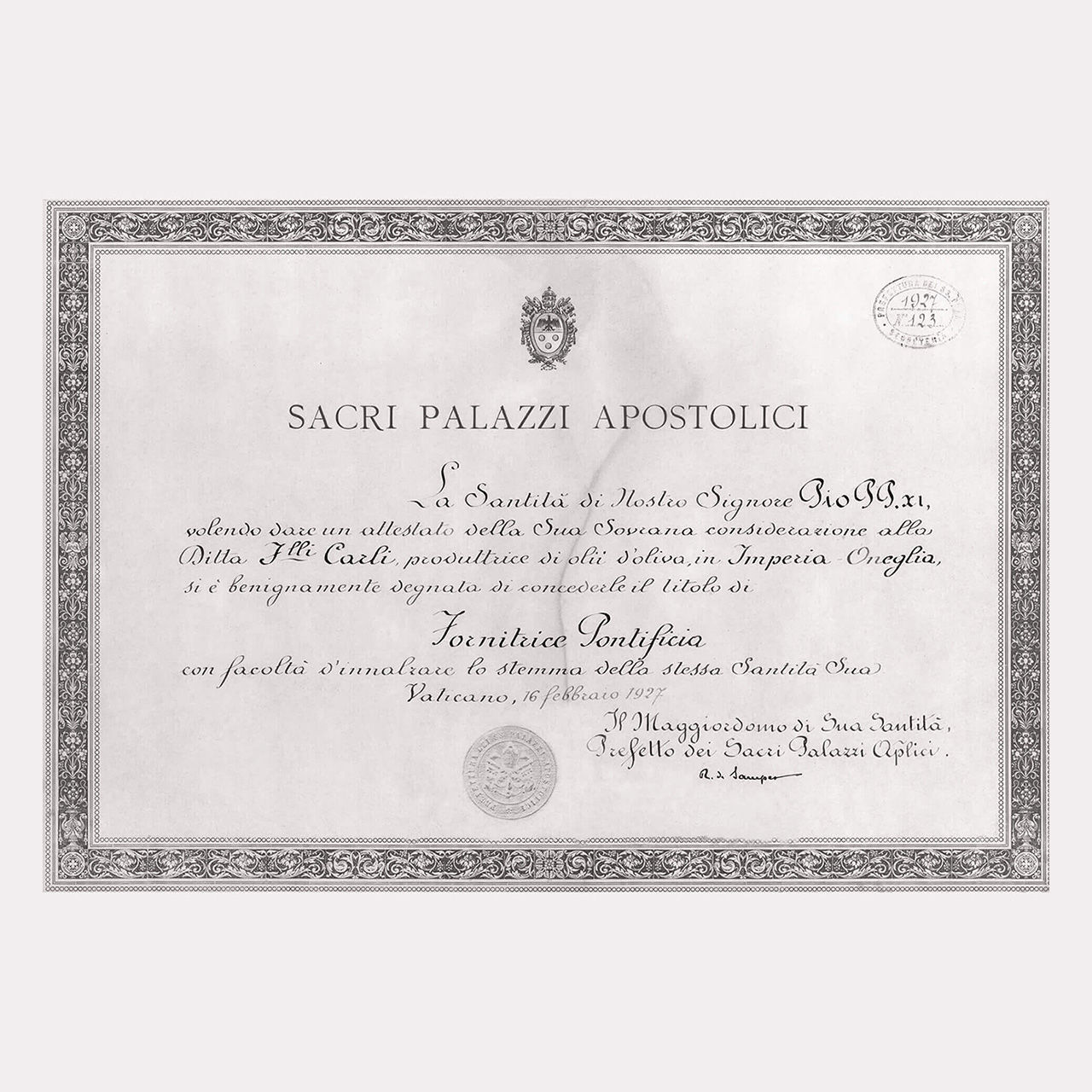 Attestato papale