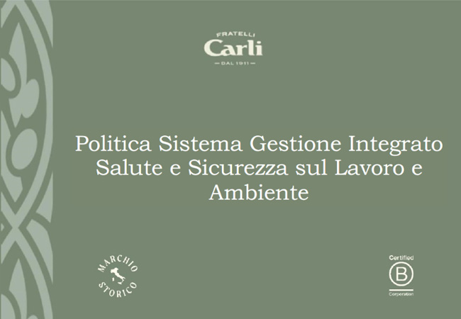 Politica Sistema Gestione Integrato Salute e Sicurezza sul Lavoro e Ambiente