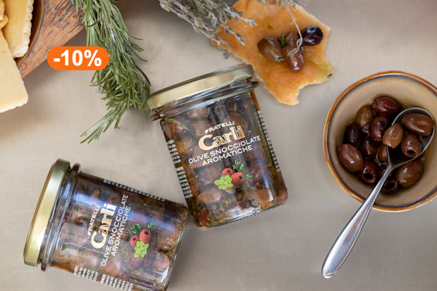 Acquista 2 confezioni di Olive Snocciolate Aromatiche: 10% DI SCONTO