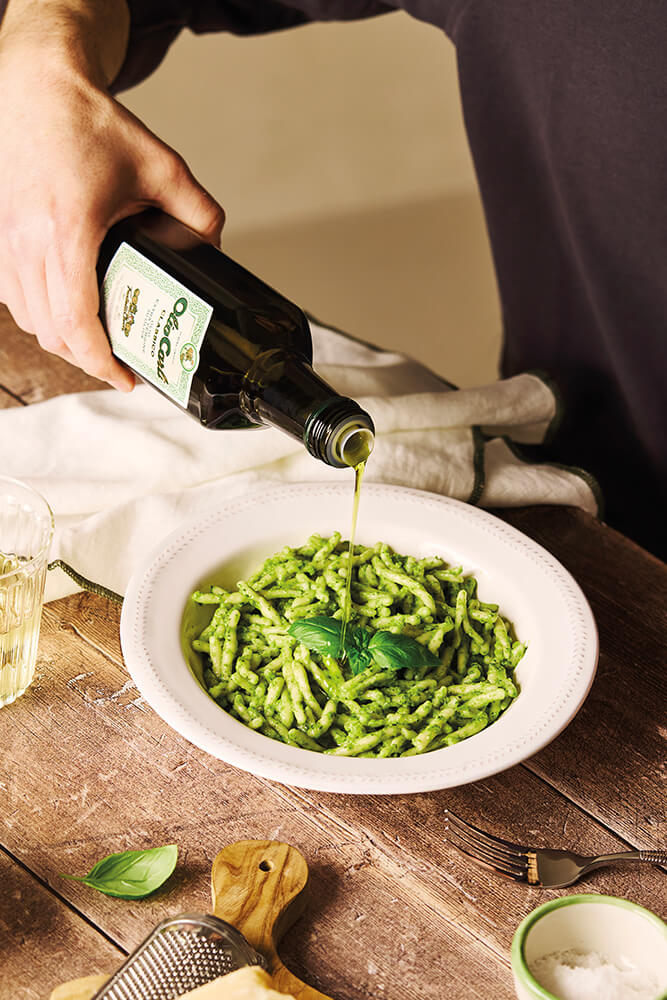 Trofiette al Pesto con un Olio EVO Classico