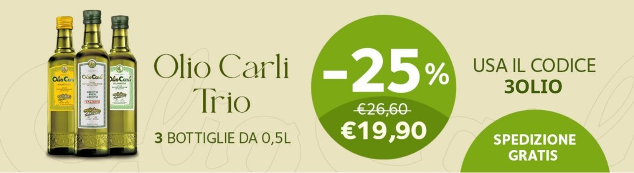Promo offerta OLIO CARLI Trio