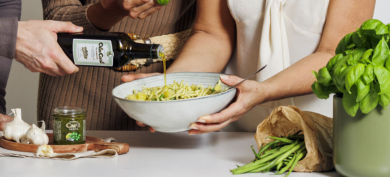Trofiette al Pesto con Olio EVO Classico