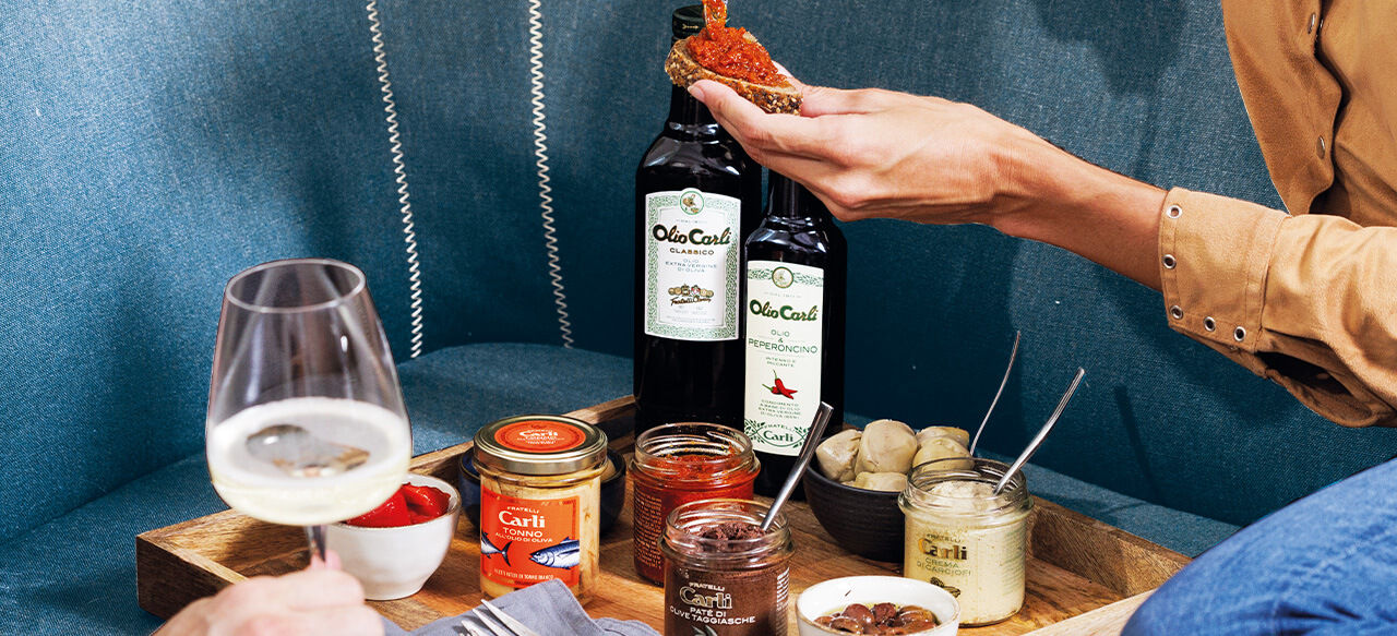 Aperitivo preparato con le specialità Fratelli Carli