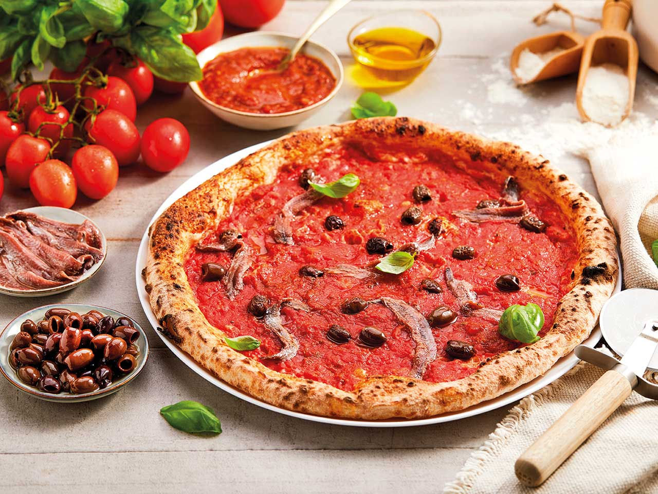 pizza con acciughe