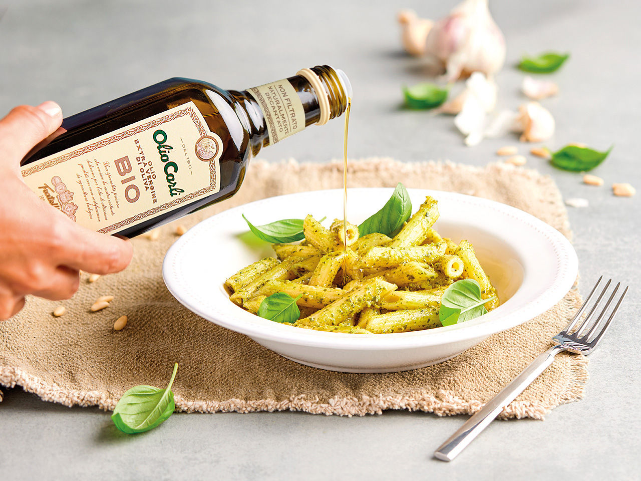 Penne al Pesto e Olio BIO