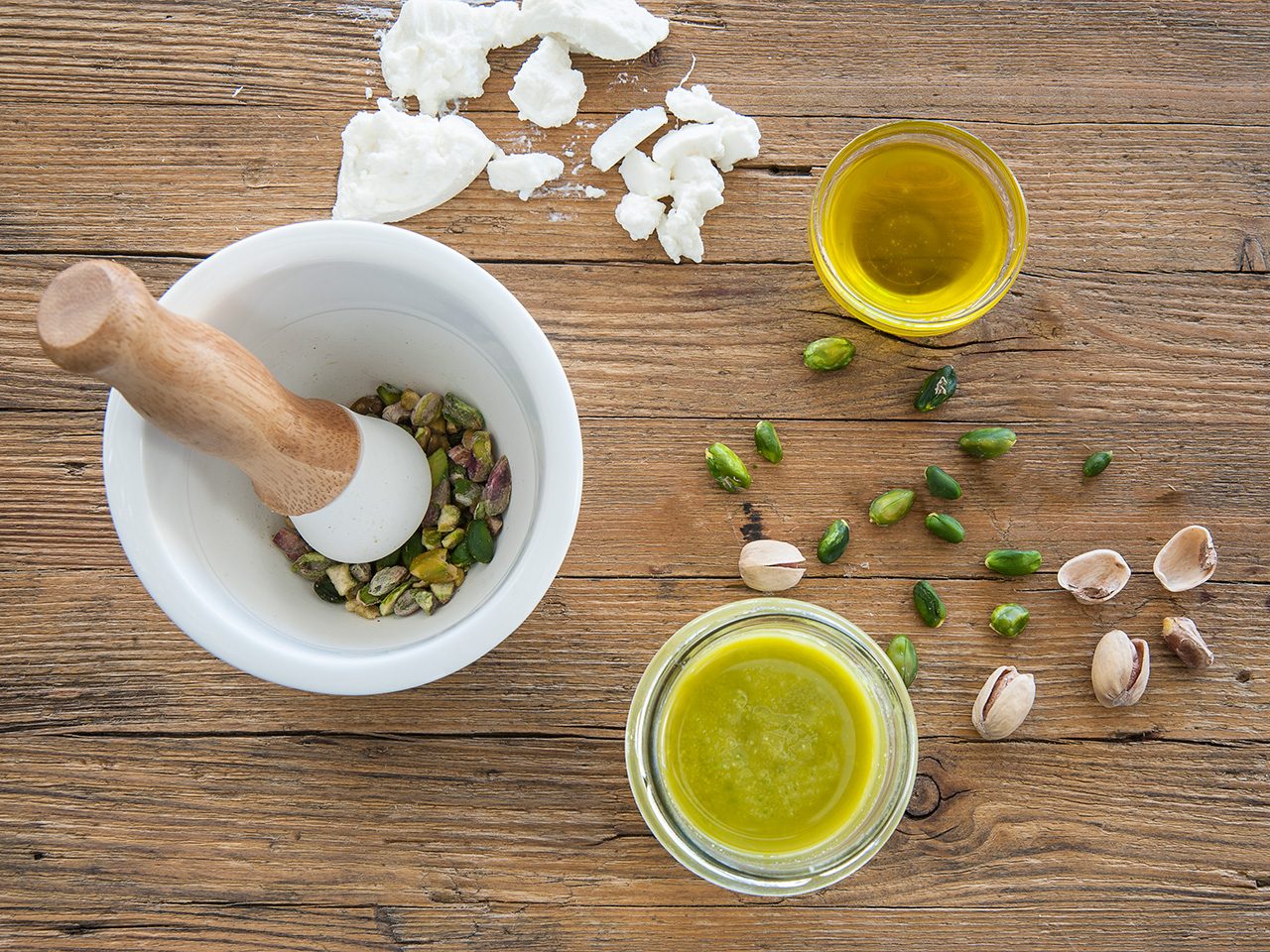 pistacchi e pesto di pistacchi