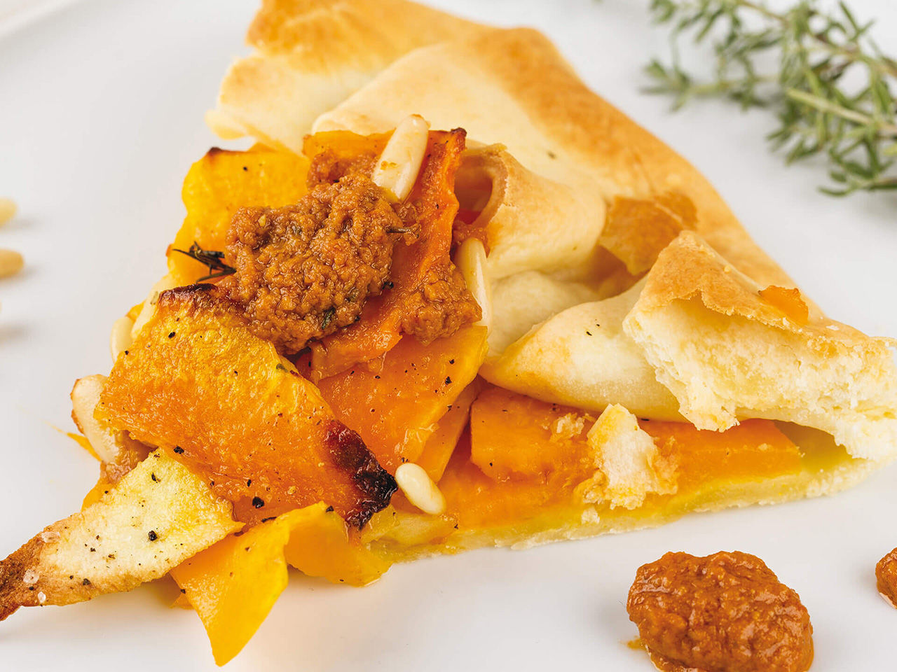 Quiche di zucca e pesto rosso 