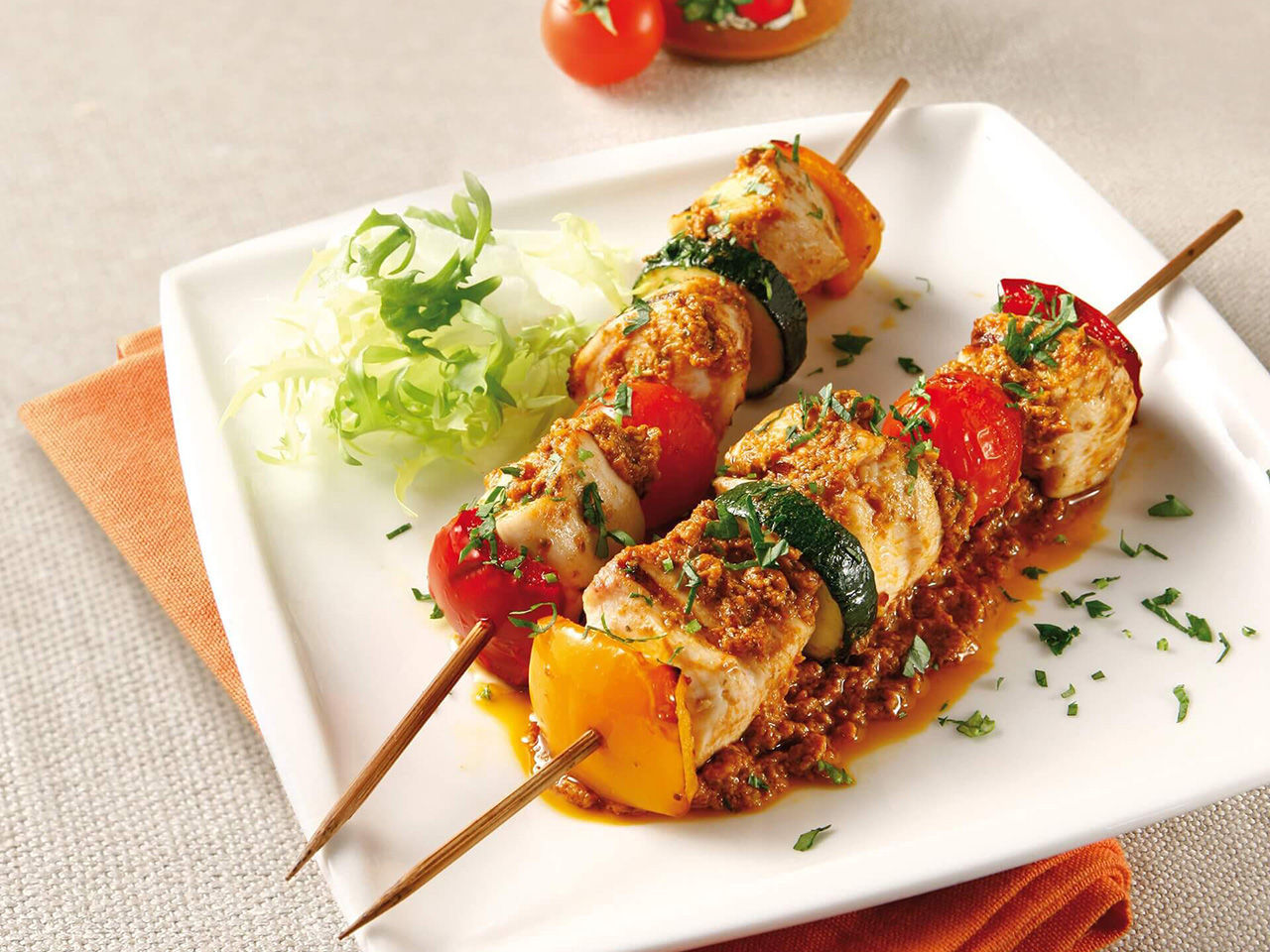 Spiedini pollo e peperoni 