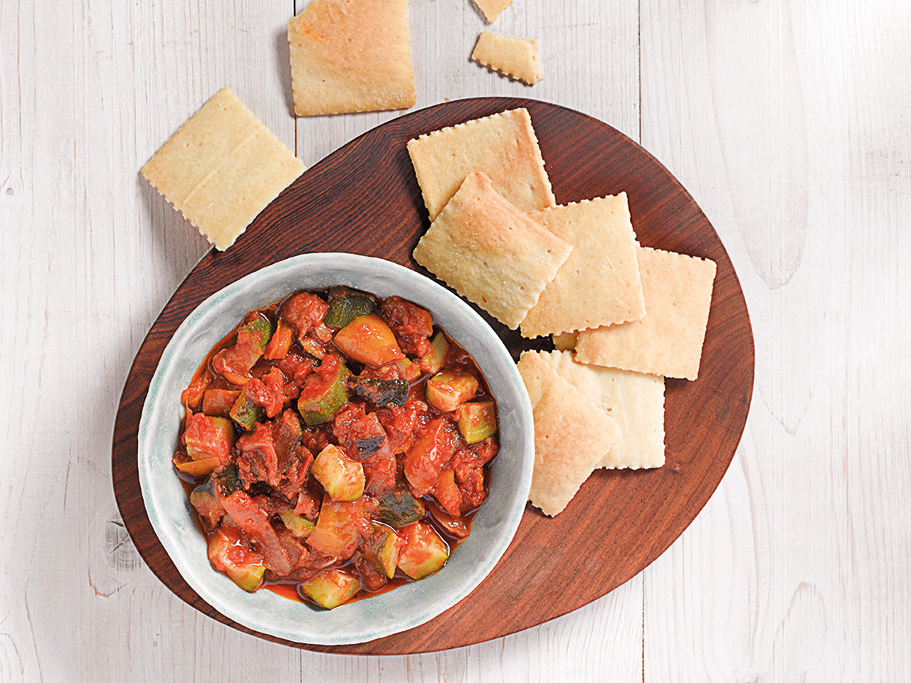 Ratatouille con focaccia croccante