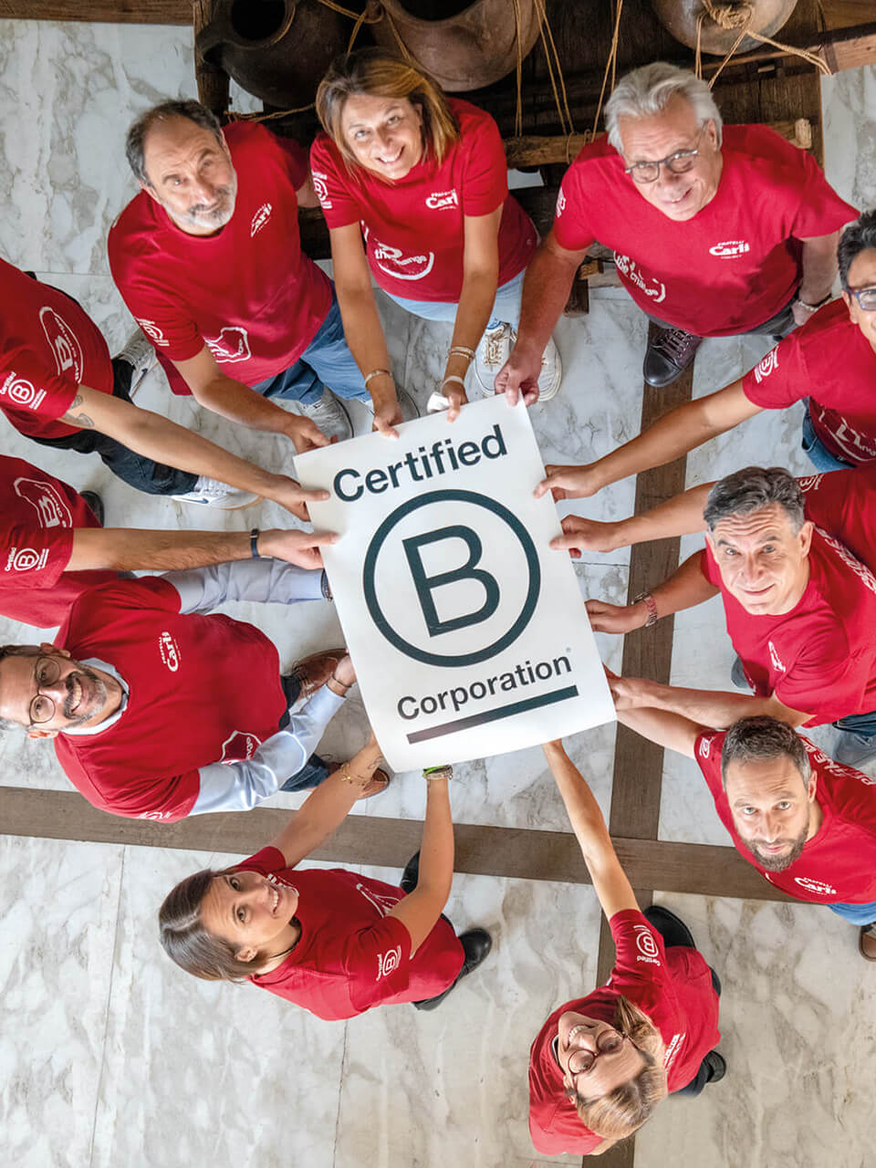 Comitato sostenibilità Fratelli Carli che espone il logo Bcorp